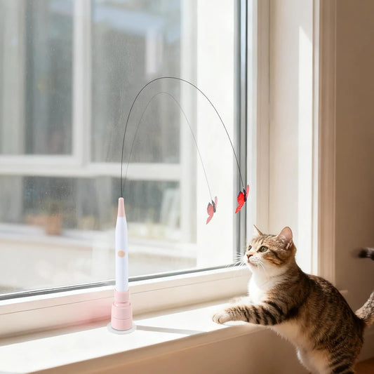 jouets électriques pour chat à ventouse papillon